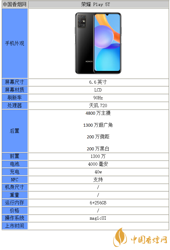 榮耀 Play 5T參數配置-榮耀 Play 5T性能分析